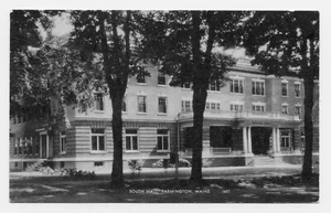 South Hall Farmington, Maine B&W Vintage Postcard - Picture 1 of 2