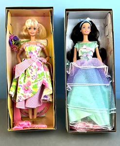 Vtg 1996-97 Avon Special Edition Second & Third in Series Spring BARBIE DOLLS - Picture 1 of 20