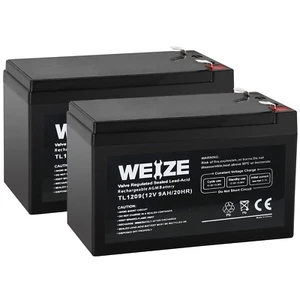 2 Packs 12V 9AH Rechargeable Sealed Lead Acid AGM SLA Battery with F2 Terminal - Picture 1 of 5
