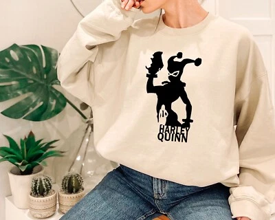 Sudadera Harley Quinn, sudadera con capucha Joker, Batman cuello redondo, sudadera con capucha de gran tamaño Foto 1 de 4