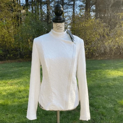 Chaqueta Robert Rodriguez Mika Asimétrica Cremallera Texturizada Nueva con Etiquetas Talla Pequeña Foto 1 de 4