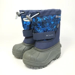 Columbia Kleinkind Collegiate blau Powderbug Plus II Druck robuste Stiefel Größe 8 - Bild 1 von 13