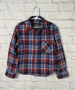 Outdoor Casuals Youth Boys Plaid Flannel Pearl Snap Shirt Size Small - Picture 1 of 3