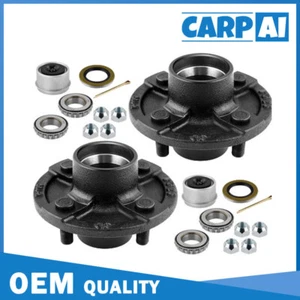 New 2 Pack Trailer Idler Hub Kits 4 on 4 Bolt Pattern Fits 2000 lbs Axles - Imagen 1 de 9
