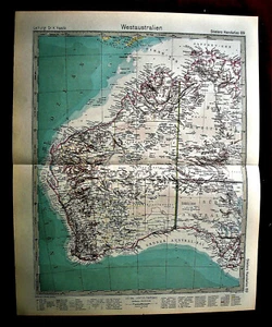 1889/94:Stieler's Hand Atlas=WEST AUSTRALIEN - AUSTRALIA OCCIDENTALE.Cm48X38.. - Foto 1 di 1