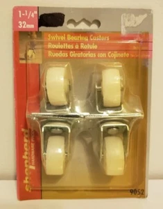 Ruedas Blancas 1.25" 32mm Pastor 9052 Nuevo Pack de CUATRO - Imagen 1 de 5
