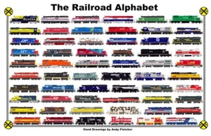 Mantel laminado The Railroad Alphabet 11""x17"" Andy Fletcher - Imagen 1 de 1