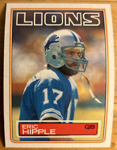 1983 Topps Eric Hipple Football Card #67 Lions EXMT O/C & Mark On Back