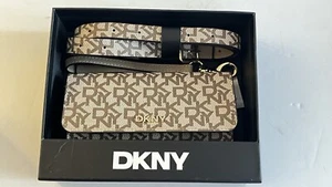 DKNY Brown Monogram Bum Bag Belt Purse Bag Size S/M - Picture 1 of 10