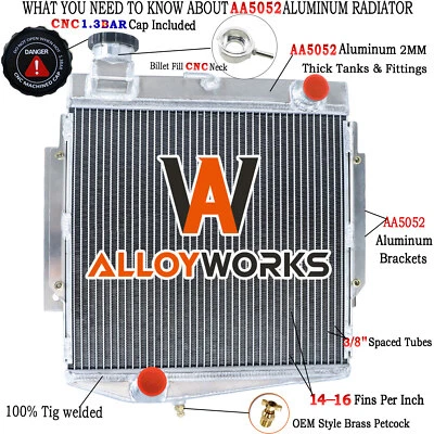 Radiador de aluminio de 4 filas para camión base Datsun 2000 2,0 L 1982CC L4 1969 1970 Foto 1 de 4