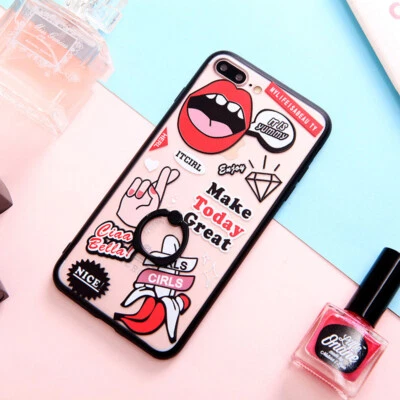 Cute Personality Lip Slim Phone Case For iPhone 7 8 Plus Cover Kid Boy Girl Gift - Image 1 of 2