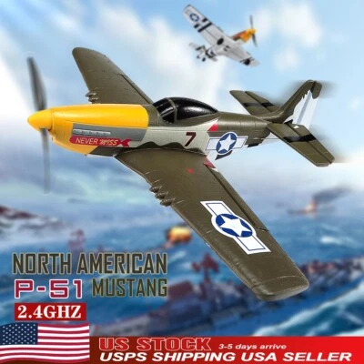 США RC самолет P51 Mustang 2.4G радио EPP пены 4 канала 6 оси RTF пульт дистанционного управления истребитель - Изображение 1 из 4