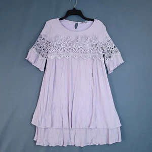 Jodifl Girls Pullover Sheath Dress Midi Short Sleeve Lavender Size L - Picture 1 of 9