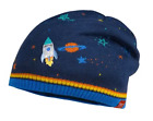 MAXIMO BOYS KNITTED BEANIE HAT - SPACE - SIZE 49CM - 18-24 MONTHS - NAVY BLUE