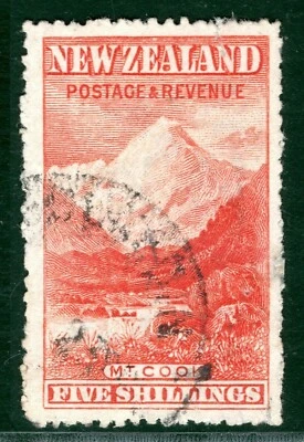 New Zealand SG.329b 5s Dull Red MOUNT COOK (1906) CDS Used Cat £300+ CBLUE47 - Image 1 of 4