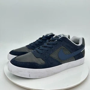 Nike SB Delta Force Vulc Men Size 11.5 942237-440 Black Lea Navy Suede Shoes - Picture 1 of 13
