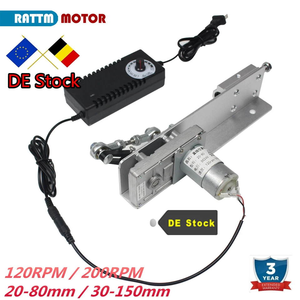 RATTMMOTOR Elektrischer Linearmotor Hubkolbenmotor Reciprocating Linear Actuator 80mm/150mm