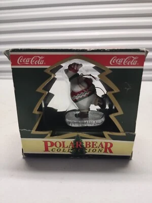 Coca Cola Ice Skating Polar Bear Chirstmas Ornament Polar Bear Collection 1994 - Image 1 of 4