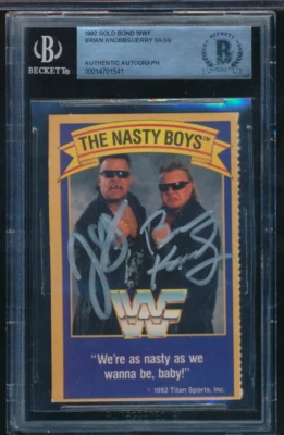 1992 WWF Gold Bond Good Humor Ice Cream Nasty Boys dual signed auto BAS BECKETT - Image 1 of 2