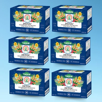 Mezcla de té Tadin raíz de diente de león desintoxicación 24 bolsitas de té. 1,19 oz (paquete de 6) Foto 1 de 4