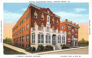 Postal de Martha Washington Hotel Virginia Beach VA 1930 - Imagen 1 de 2