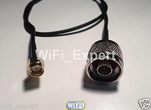 TIMES LMR100A LOW LOSS COAX CABLE N TYPE MALE TO RP-SMA M/F STRAIGHT ANGLE 4-36" - Picture 1 of 9