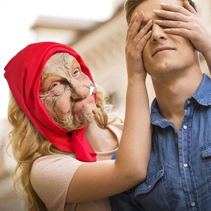 Old Woman Head Mask Party Creepy Versatile Comfortable Halloween Granny Mask - Picture 1 of 6