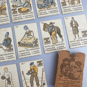 Antikes Kartenspiel "Superia-Quartett - ZUBAN Zigaretten-Fabrik München" mit OVP - Bild 1 von 13