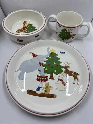 MIKASA "DIVERTIMENTO DI NATALE" SET 3 PEZZI CENA BAMBINI Piatto Bambini - Immagine 1 di 4