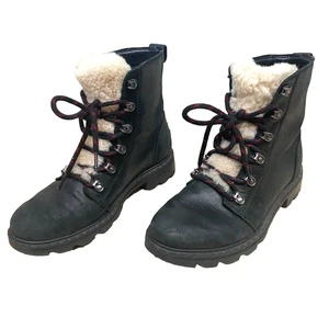 Bota Sorel Lennox 8 con cordones impermeable piel de oveja negra invierno Gorpcore pescador - Imagen 1 de 9