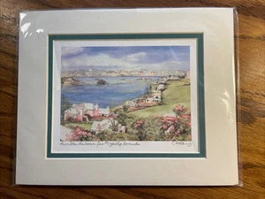Vintage Carol Holding Watercolor Print ‘Hamilton Habour’ Signed Matted - Picture 1 of 5