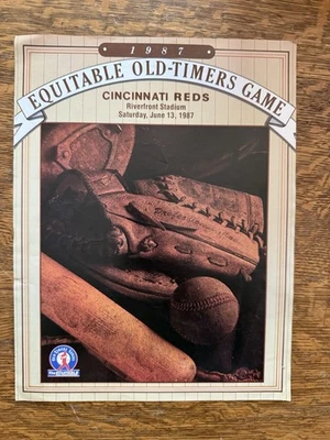 1987 Cincinnati Reds Equitable Old Timers Day Game Riverfront Stadium Scorecard - Image 1 of 4