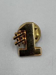 Vintage Gold Colored Number One #1 Lapel Pin - Picture 1 of 3