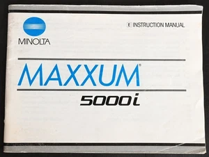 Original Minolta Maxxum Dynax 5000i User Manual 1989 Edition - Excellent - Picture 1 of 12