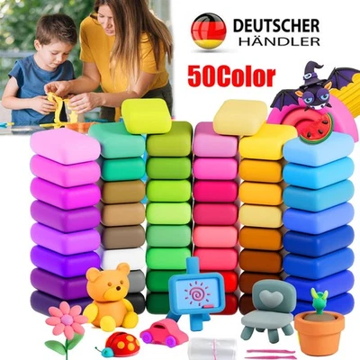 Modelliermasse Lufttrocknend, 50Farben Lufttrockener Magischer Knete für Kinder. - Bild 1 von 4