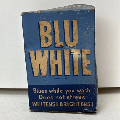 Jabón blanqueador vintage azul caja blanca Manhattan Soap Co Foto 1 de 4