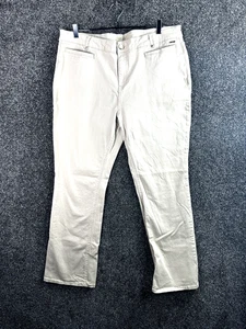 Per Una Women Chino Trousers Size 22 Beige Bootcut Stretch Slim Fit Button - Picture 1 of 24