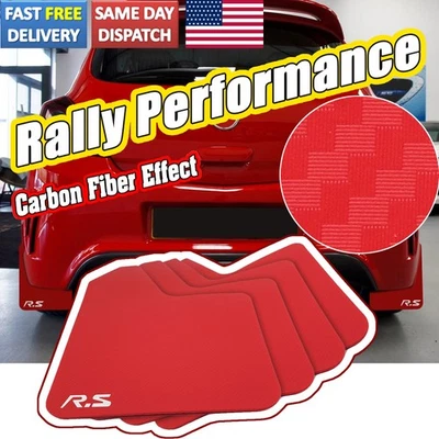 4 Universal Mud Flaps Splash Guards Rally Sport RED for Car Pickup Van Truck - Image 1 of 4
