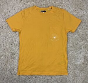 LEVIS MADE & CRAFTED POCKET T SHIRT YELLOW GOLD MADE IN PORTUGAL COTTON CASHMERE