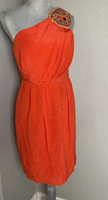 MINIVESTIDO SHOSHANNA MELANEE SEDA CUENTAS UN HOMBRO Talla 6 Foto 1 de 4