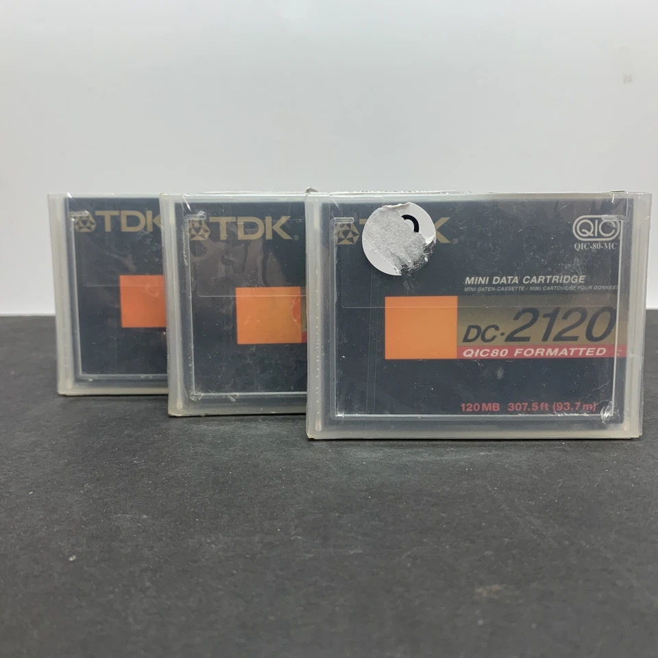 Mini cartucho de datos TDK dc-2120 paquete de 3 qic80 120 mb 307,5 pies  Foto 1 de 3