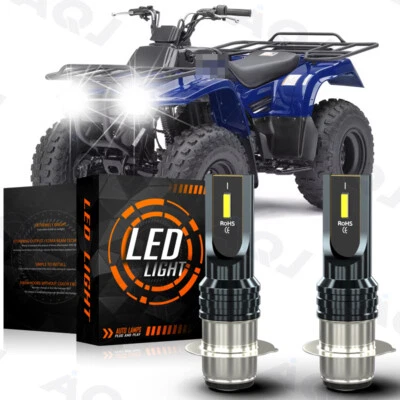 For Kawasaki Bayou - LED Headlights 2x Bulbs 6000K White Kit 220 250 300 400 KLF — 第 1/4 张图片