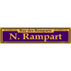 N. Rampart Purple Novelty Metal Street Sign Plaque for Home Door Garage Wall - Picture 1 of 1