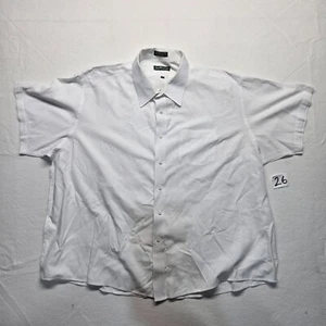 Bert Pulitzer Solid White Shirt Short Sleeve Button Up Adult Men's Size 20 Big - Picture 1 of 7