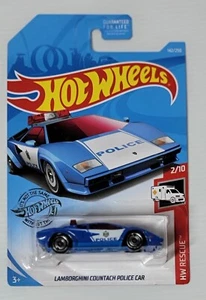 Hot Wheels Rescue Series 2/10 Lamborghini Countach Police Car 142/250 Blue - Picture 1 of 3