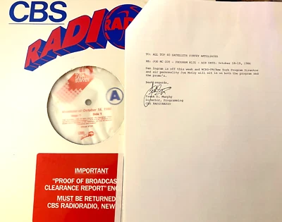 10/17/86  DJ 'BIG DAN' INGRAM HOSTS CBS RADIO'S 3 HR TOP 40 SATELLITE SURVEY - Image 1 of 4