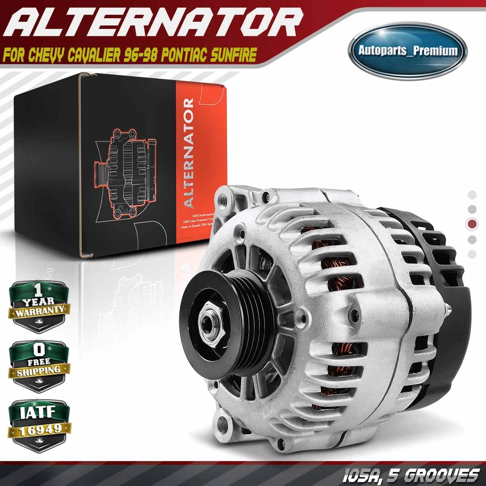 Alternador para Chevy Cavalier 96-98 Pontiac Sunfire 105A 12V CW polea de 5 ranuras Foto 1 de 4