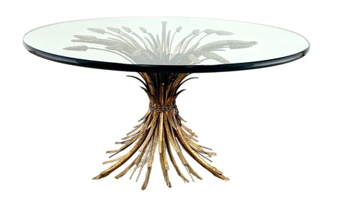 Vintage 1950’s Sheaf Of Wheat Metal Coffee Table Cover