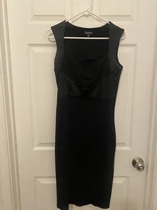 Size M BEBE - Black 3/4 Length Dress - Umpire Buckle Waist - Side Zip 34557 - Picture 1 of 9