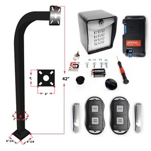 42" Gooseneck Pedestal AAS Ridge Gate Wireless Keypad 433 MHz Access Control - Picture 1 of 6